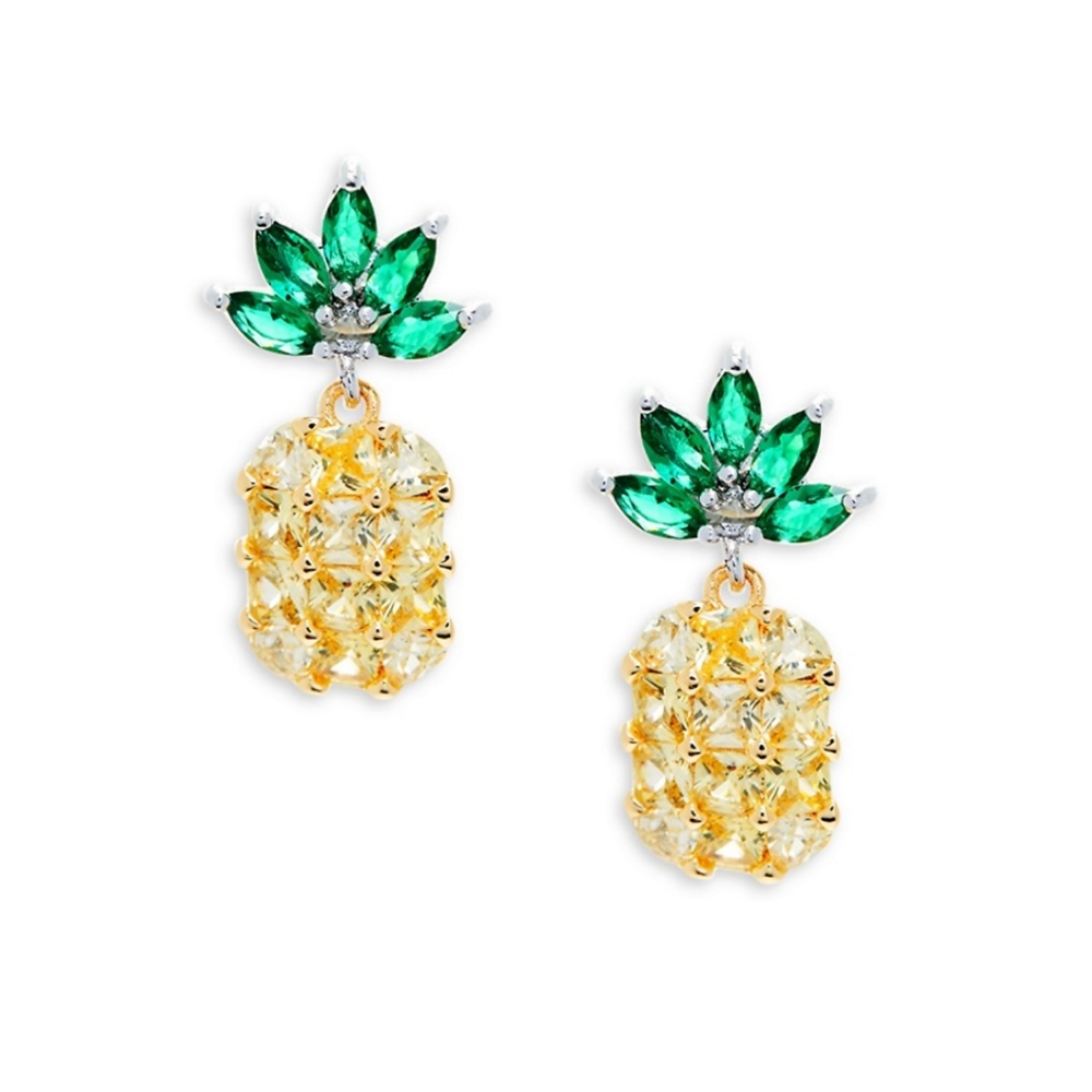 Eye Candy LA Pineapple Dangle Crystal Earrings